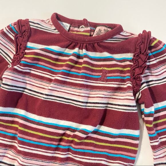 Juicy Couture Onesie Sz 6 months Long sleeve Striped Onesie - Picture 2 of 6
